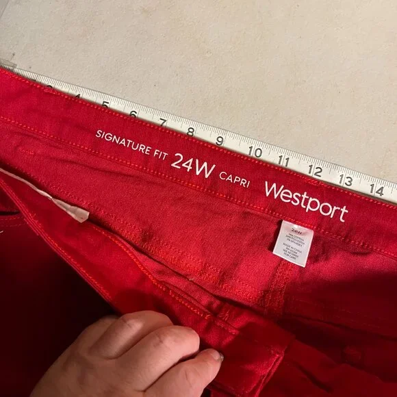 Westport Signature Fit Capri Pants - Bold Red (Size 24W) - Picture 8 of 11